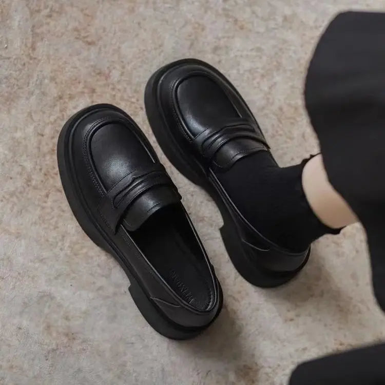 Kvinners Plattform Loafers Chunky Sole 7