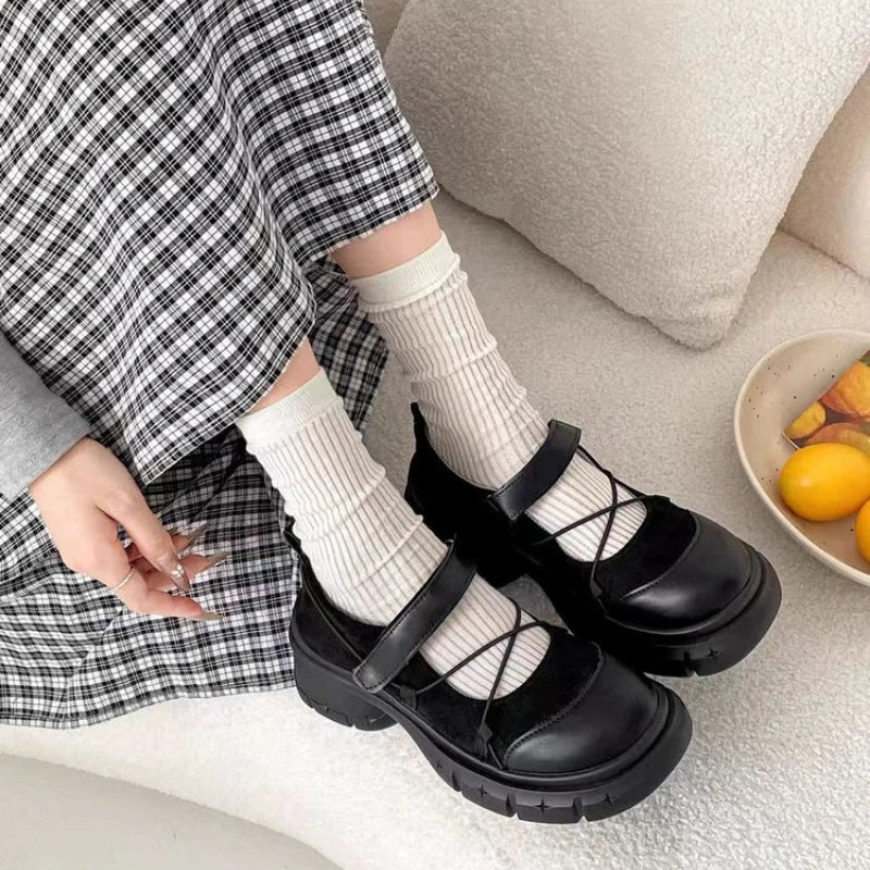 Kvinners Plattform Loafers med Tykk Hæl 1