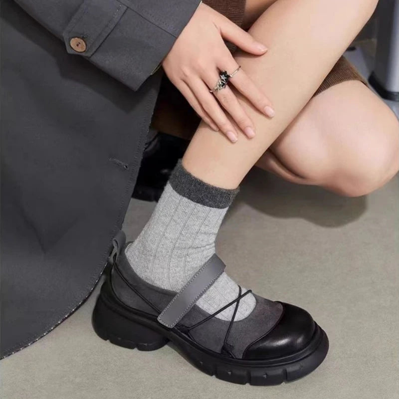 Kvinners Plattform Loafers med Tykk Hæl 3