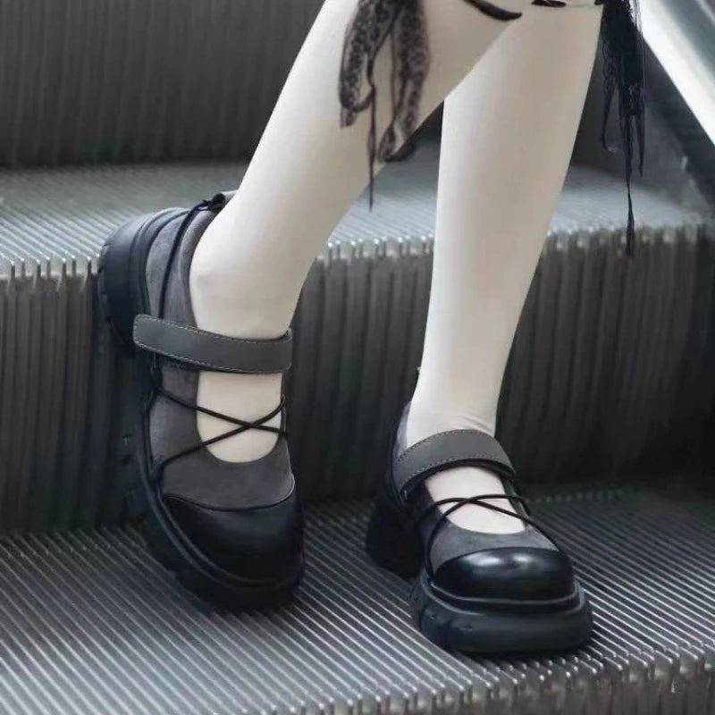 Kvinners Plattform Loafers med Tykk Hæl 4