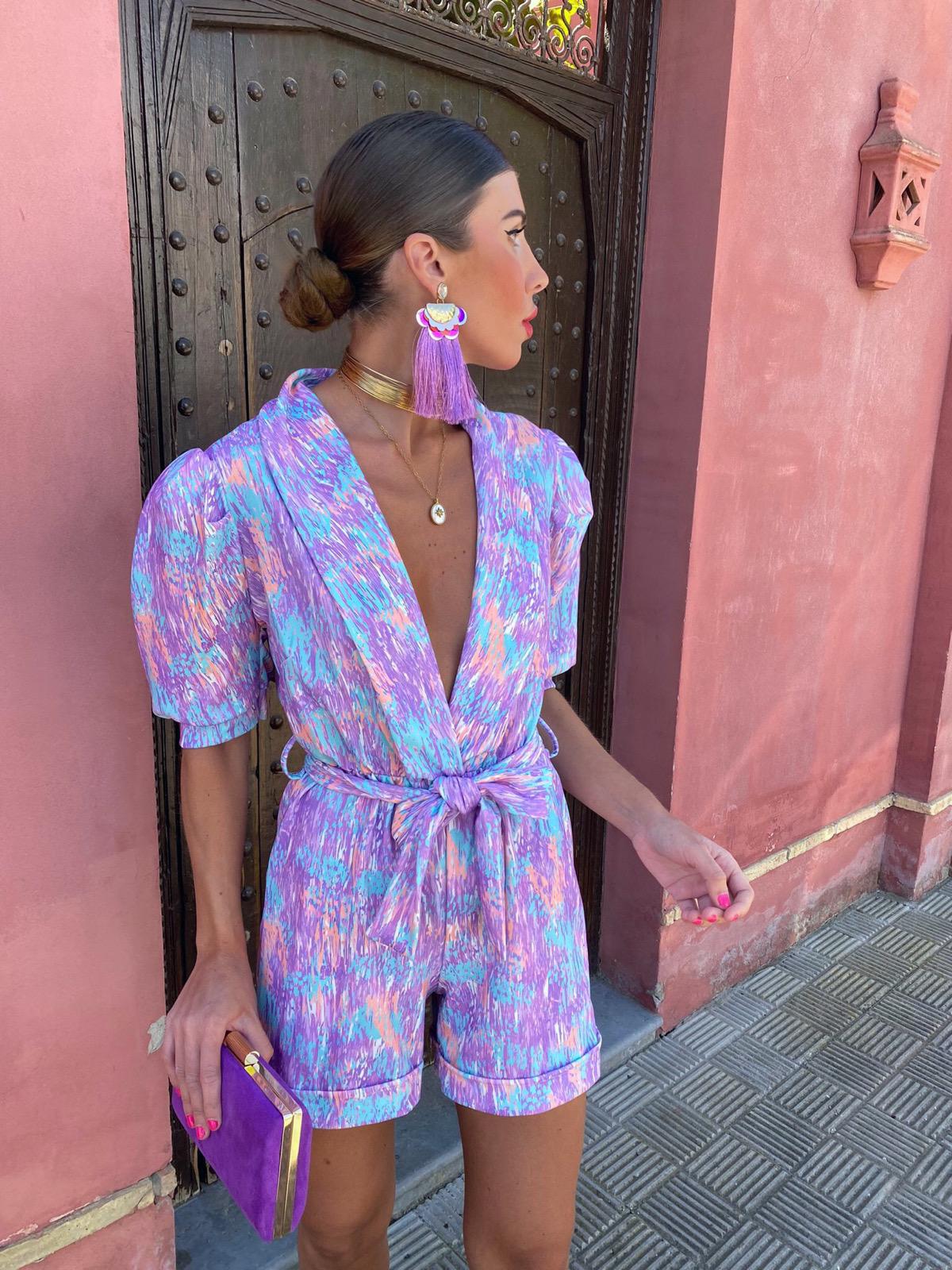 Kvinners Playsuit med Puffede Ermer 6