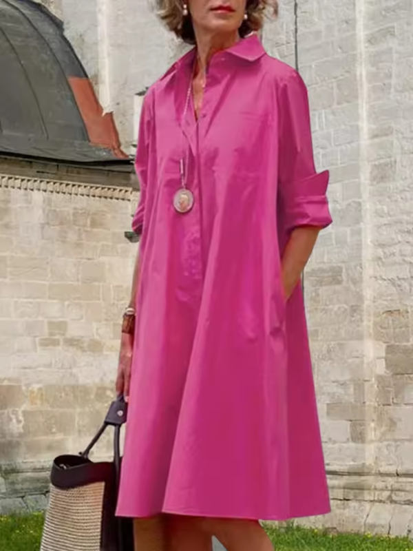 Kvinners Skjortekjole Avslappet Stil Polyester 11
