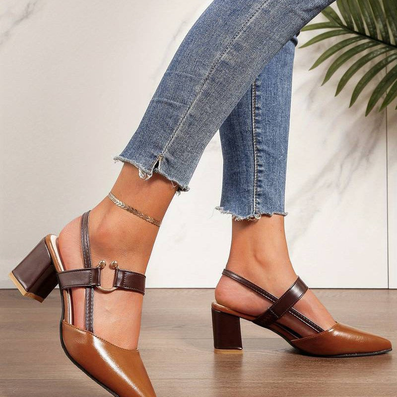 Kvinners Slingback Pumps med Blokkhæl 4