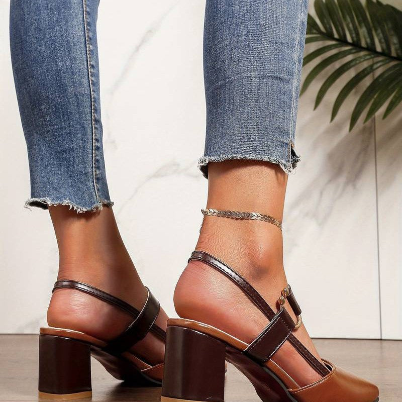 Kvinners Slingback Pumps med Blokkhæl 5