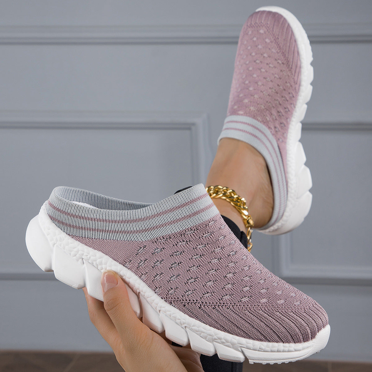 Kvinners Slip-On Tresko Pustende Design Moderne Komfort 3