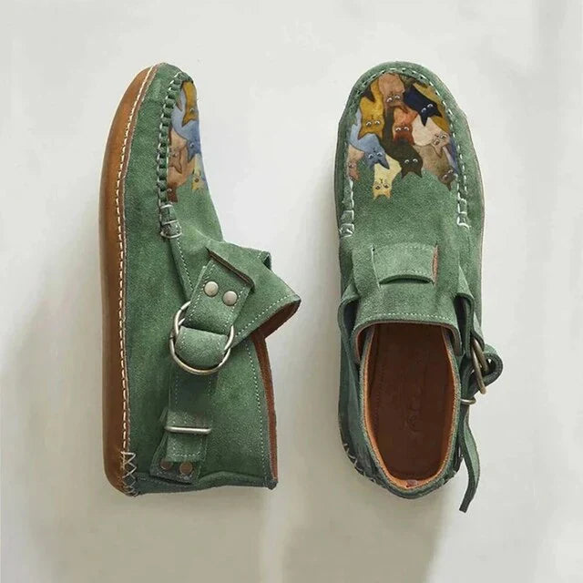 Kvinners Slip-on-sko med Kunstnerisk Kattdesign 1