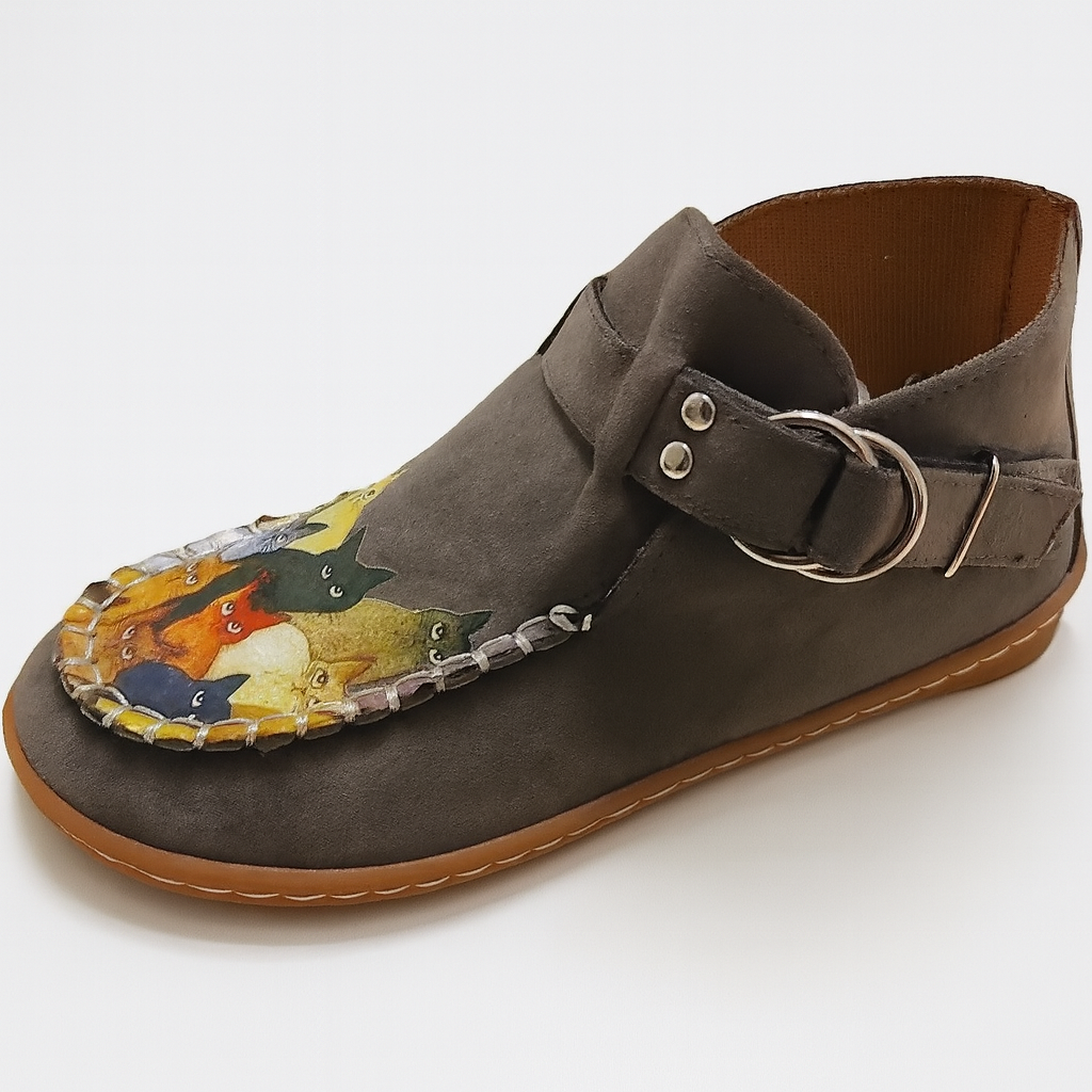 Kvinners Slip-on-sko med Kunstnerisk Kattdesign 7