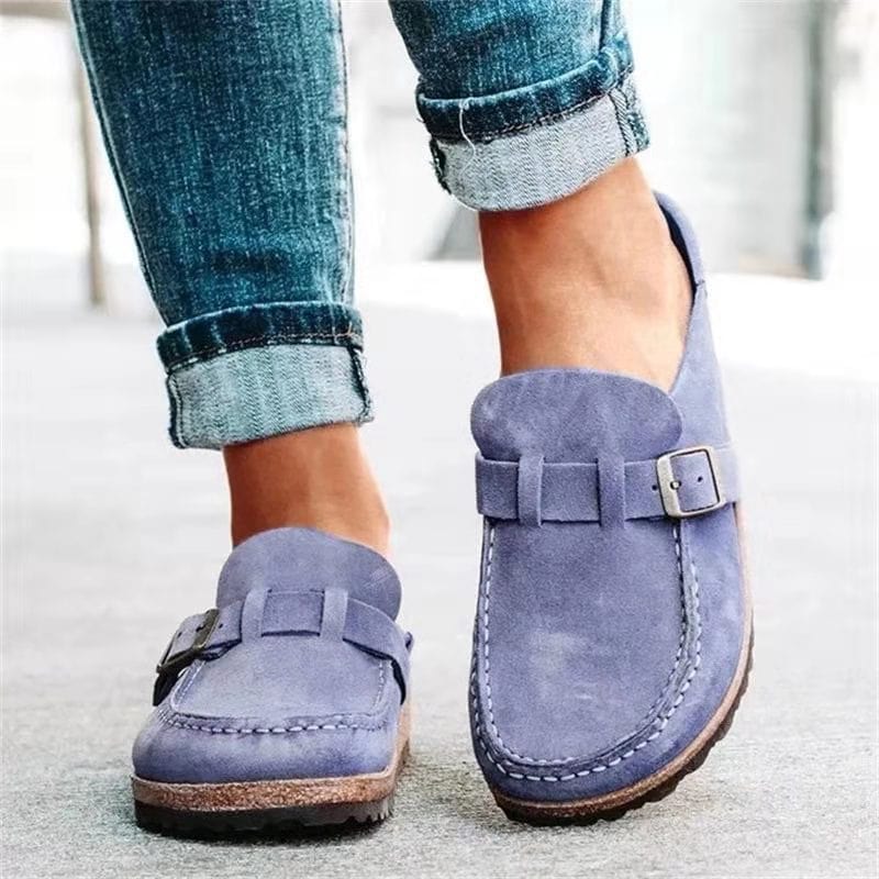 Kvinners Slip On Loafers med Spenne 4