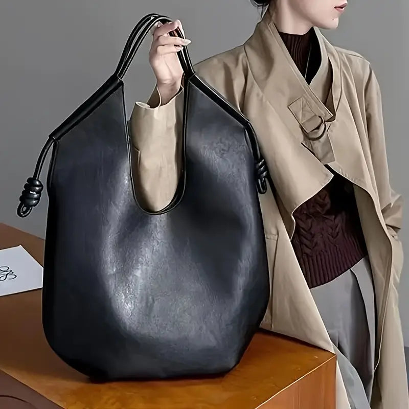 Kvinners Slouchy Tote Veske med Knutet Håndtak 4