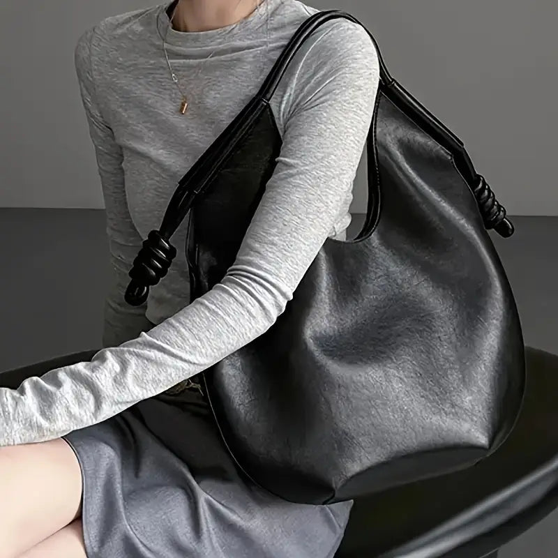 Kvinners Slouchy Tote Veske med Knutet Håndtak 5