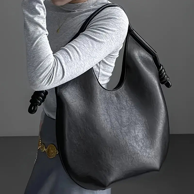 Kvinners Slouchy Tote Veske med Knutet Håndtak 6