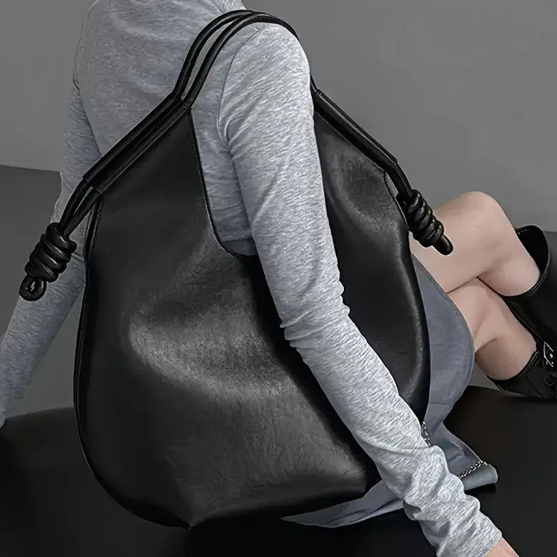 Kvinners Slouchy Tote Veske med Knutet Håndtak 7