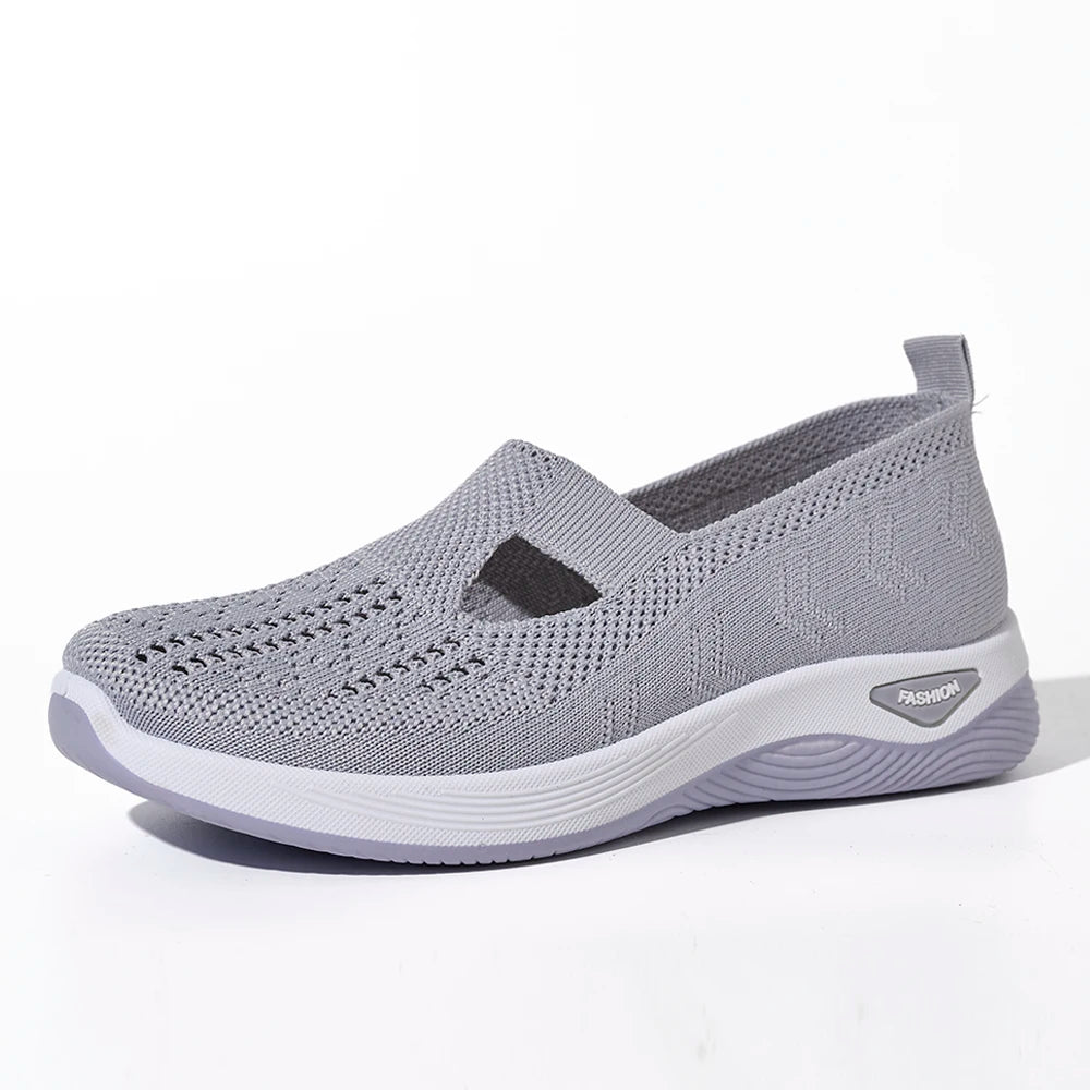 Kvinners Sneakers Mesh Pustende Kausale Sko Antiskli Flate Strikkede Sko 10