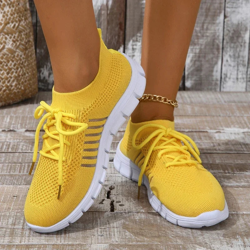 Kvinners Sneakers Mesh Pustende Lettvekt Casual Sko 10