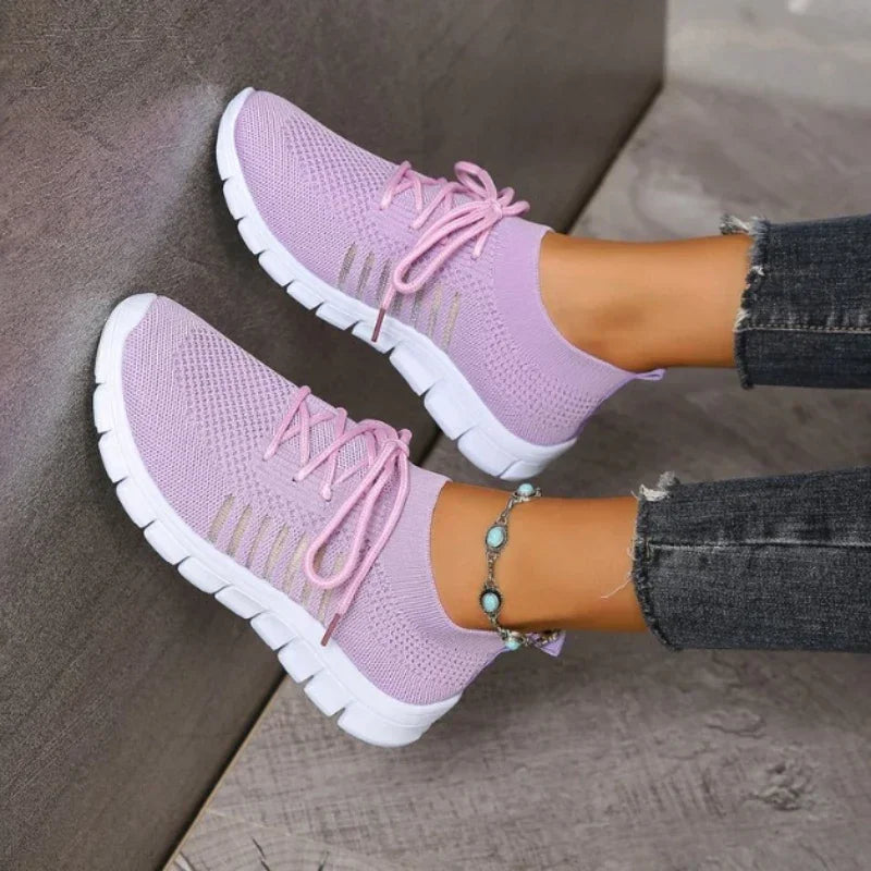 Kvinners Sneakers Mesh Pustende Lettvekt Casual Sko 11