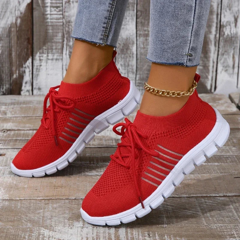Kvinners Sneakers Mesh Pustende Lettvekt Casual Sko 7