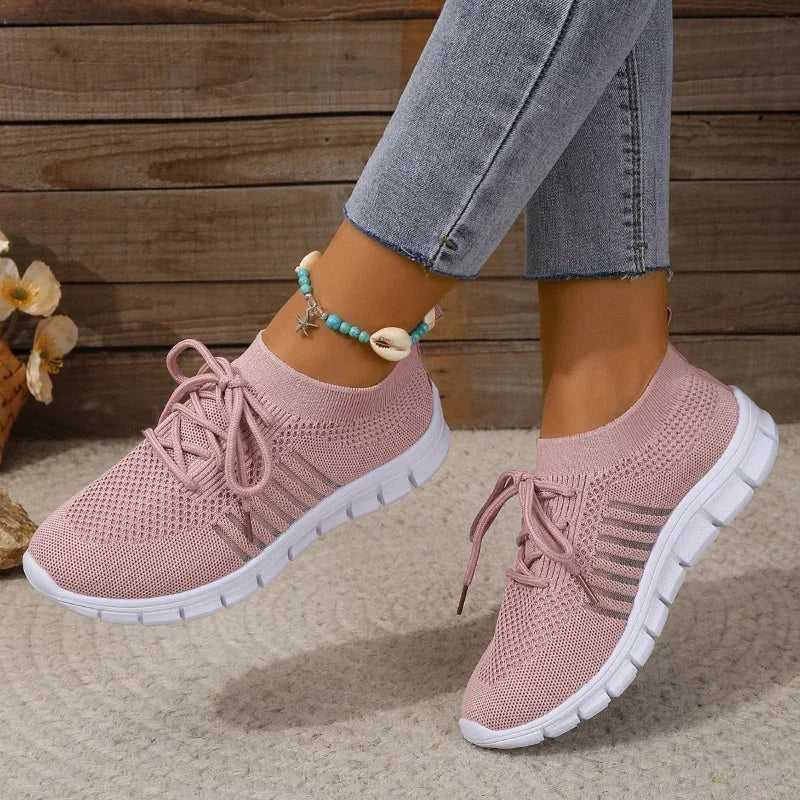 Kvinners Sneakers Mesh Pustende Lettvekt Casual Sko 8