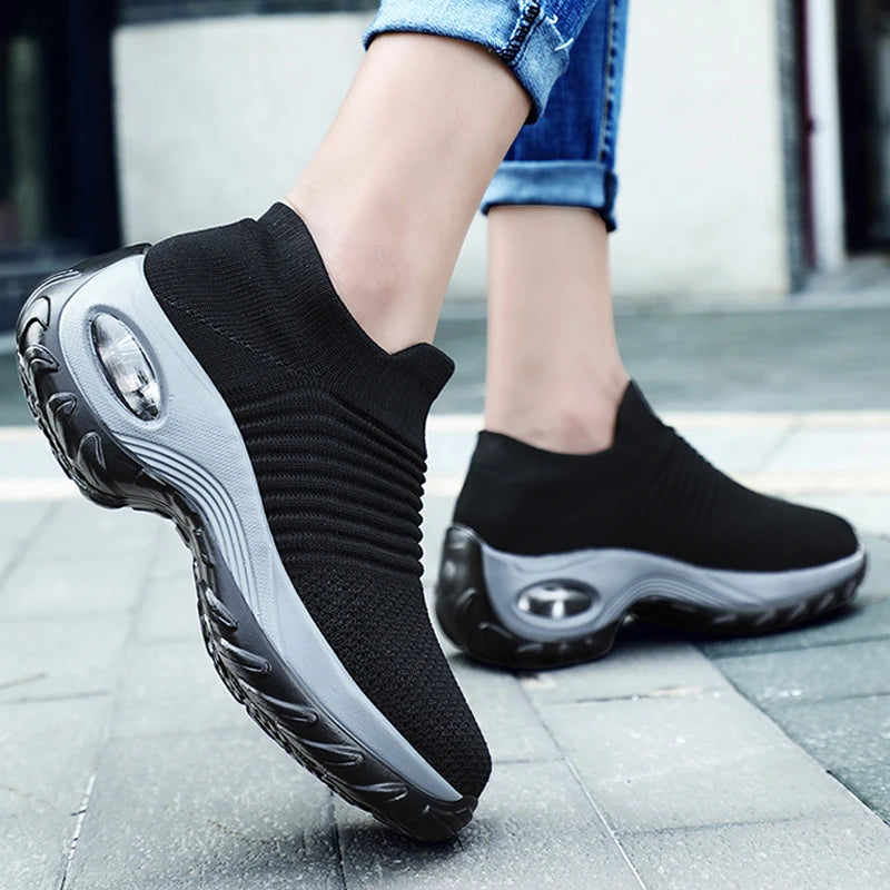 Kvinners Sneakers Plattform Lett Pustende Materiale 1