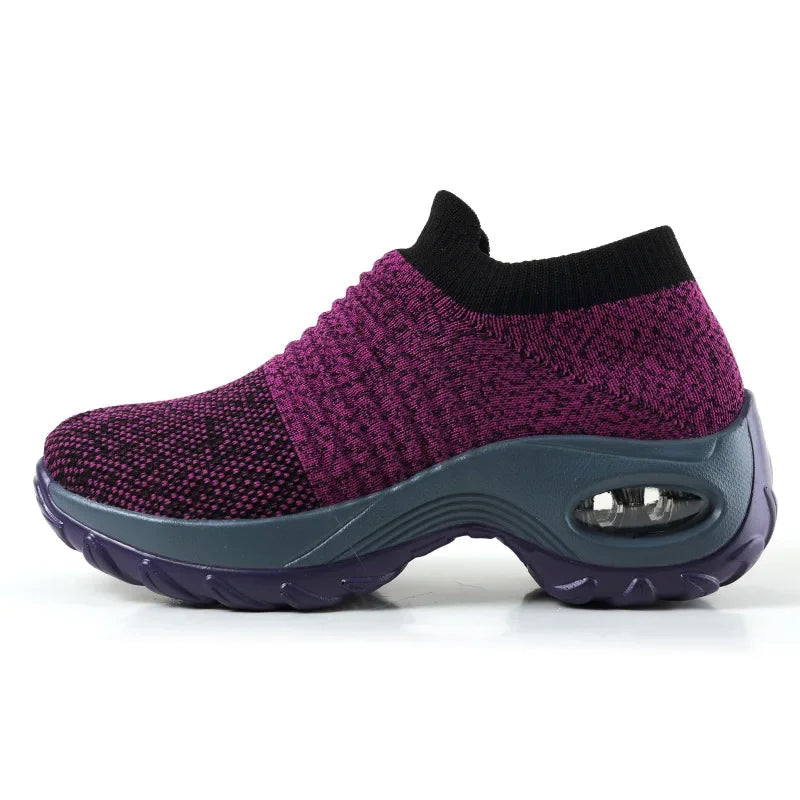Kvinners Sneakers Plattform Pustende Tekstil 12