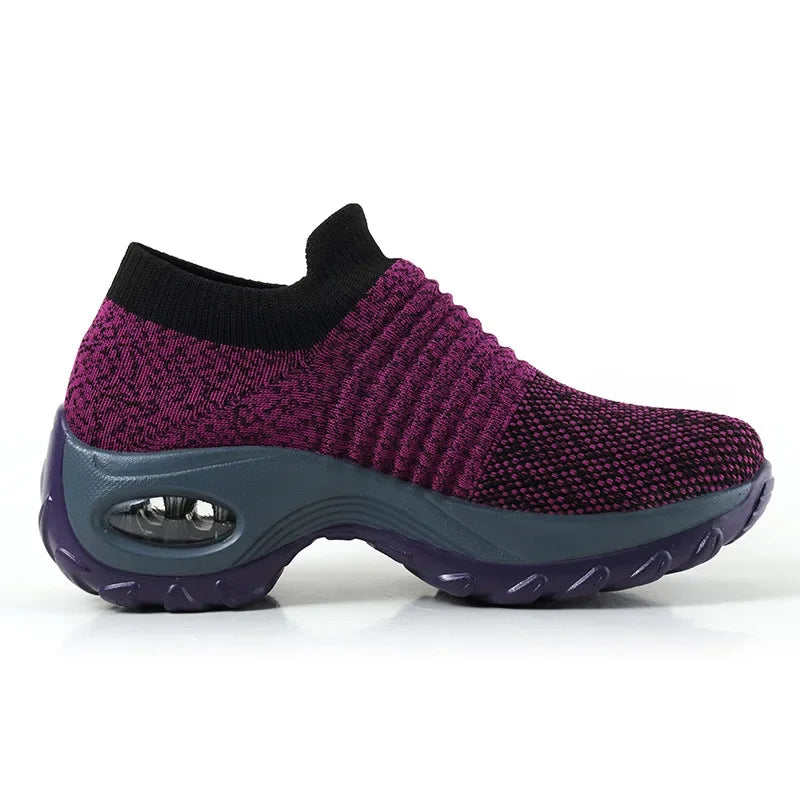 Kvinners Sneakers Plattform Pustende Tekstil 4