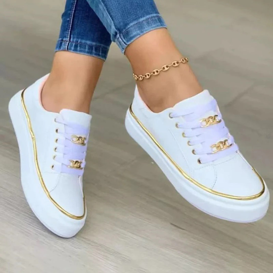 Kvinners Sneakers med Gullaksent Moderne Design 3
