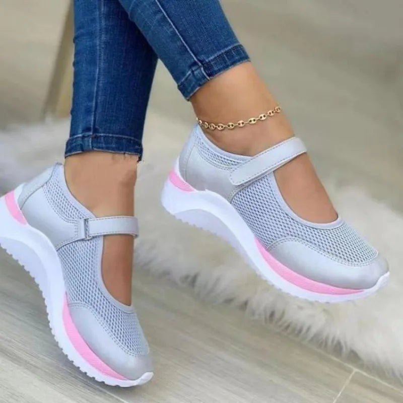 Kvinners Sneakers med Tykk Såle og Strikket Design 3