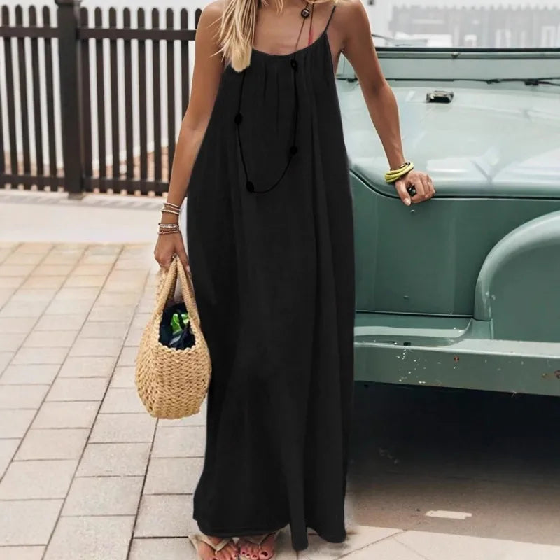 Kvinners Sommerkjole med Spagettistropper 2