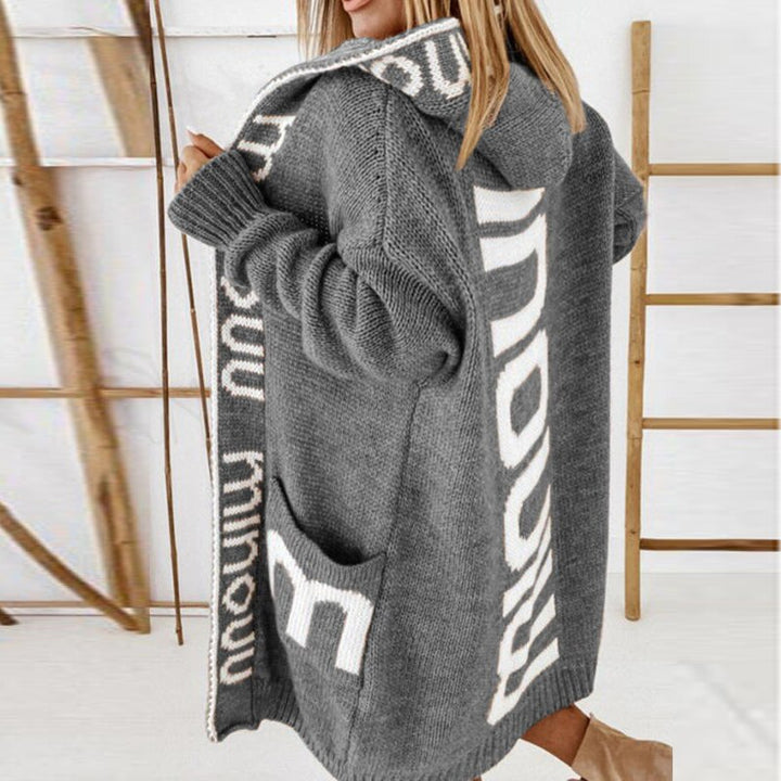 Kvinners Strikket Cardigan Tidløs Design Langermet 2