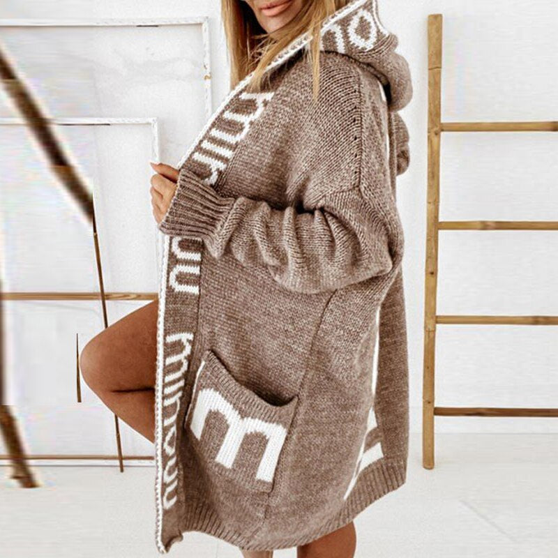 Kvinners Strikket Cardigan Tidløs Design Langermet 6