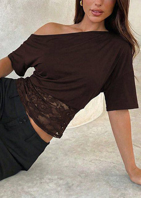 Kvinners Tank Top med Turtle Neck og Patchwork Design 1