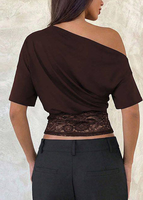Kvinners Tank Top med Turtle Neck og Patchwork Design 3