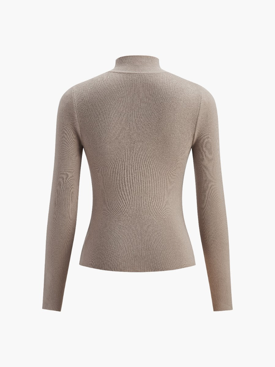 Kvinners Topp med Mock Neck Stil 6