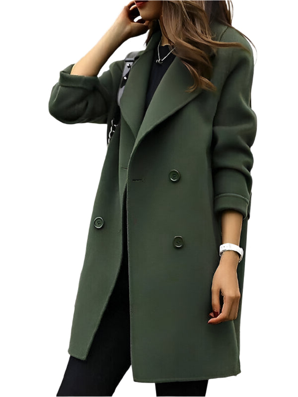 Kvinners Trench Coat Dobbeltbrettet Klassisk Stil 0