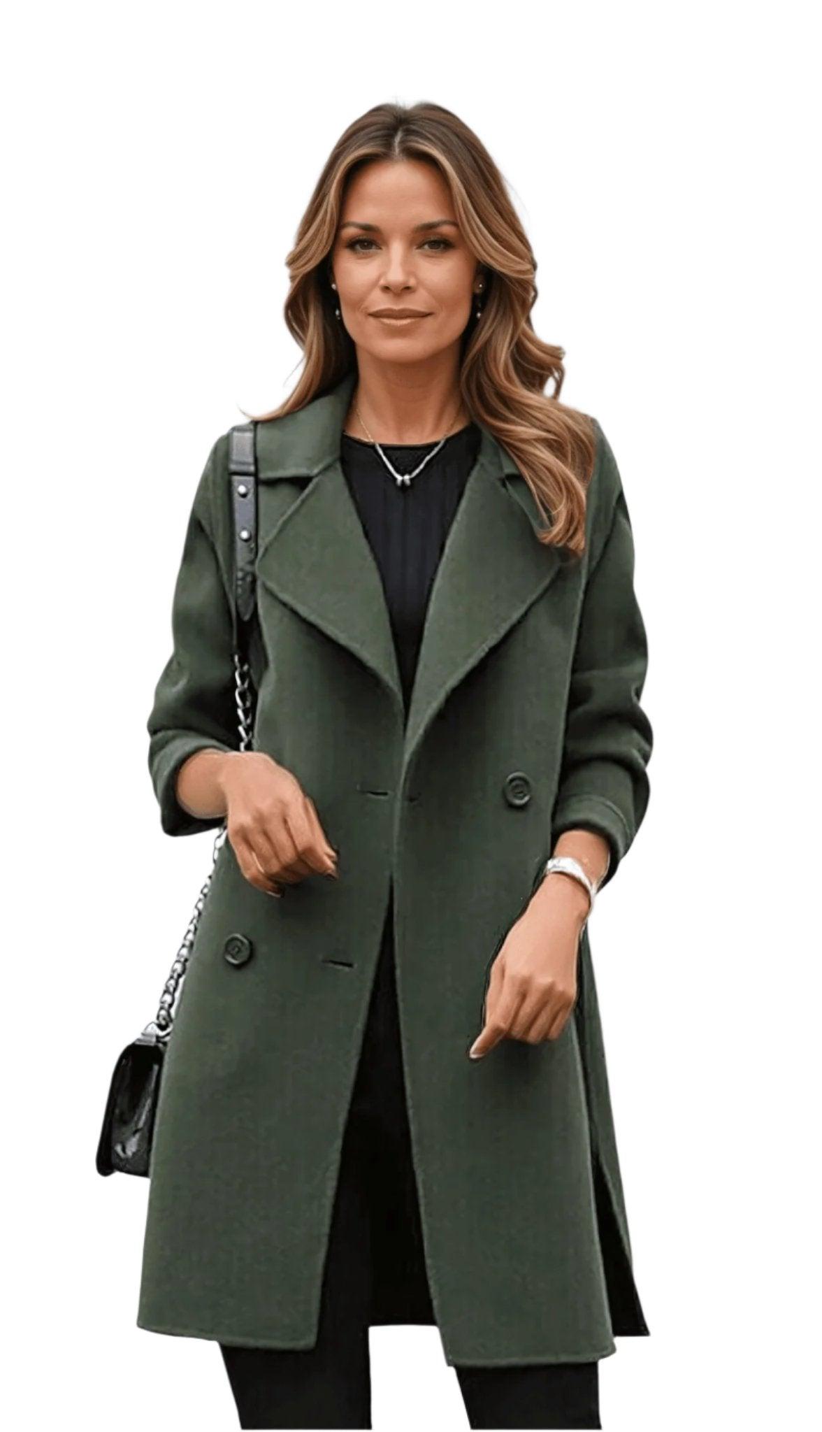 Kvinners Trench Coat Dobbeltbrettet Klassisk Stil 1
