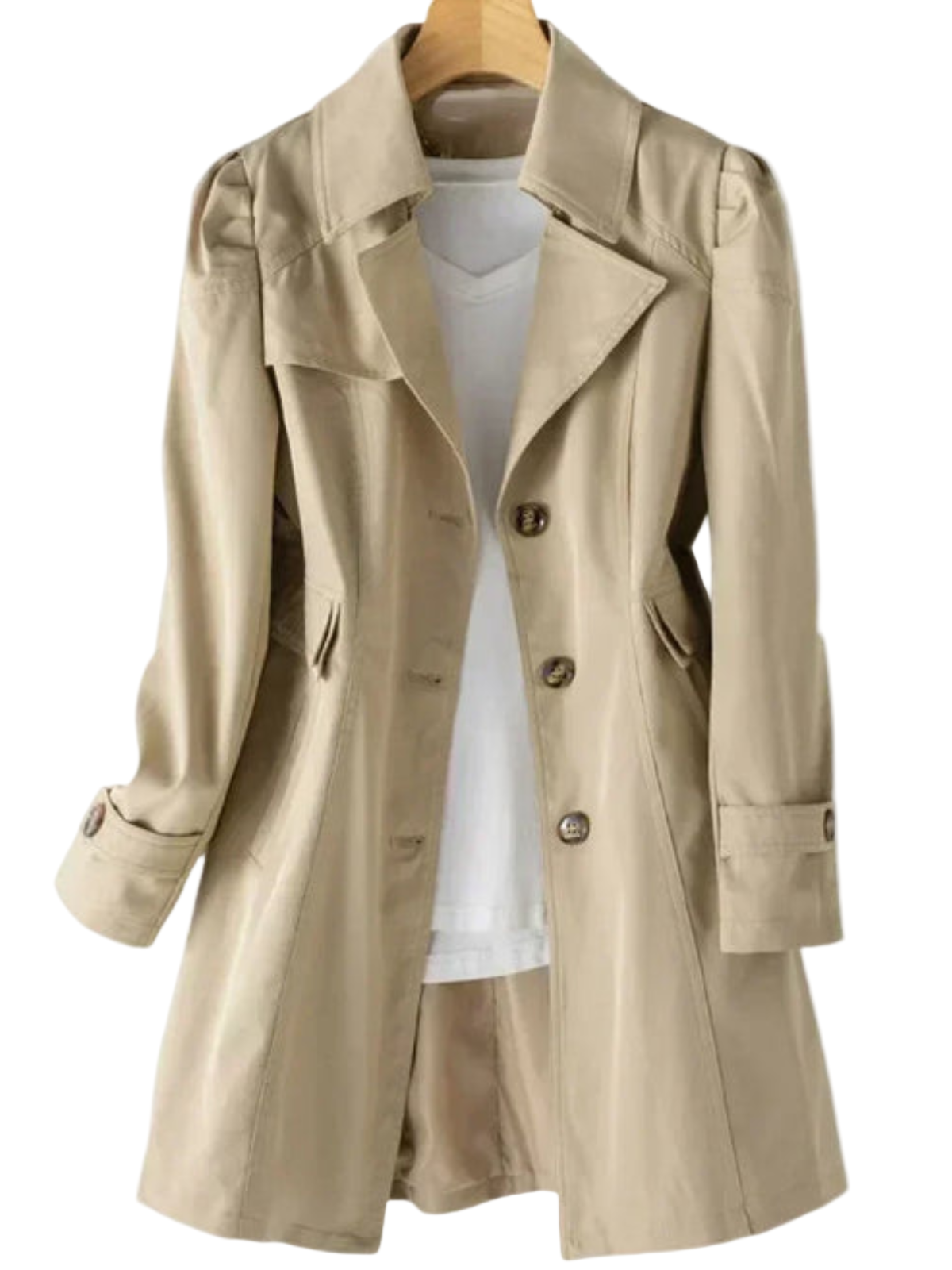 Kvinners Trench Coat Moderne Design Smigrende Passform 0