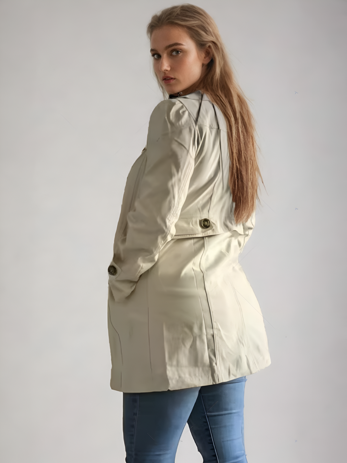 Kvinners Trench Coat Moderne Design Smigrende Passform 3