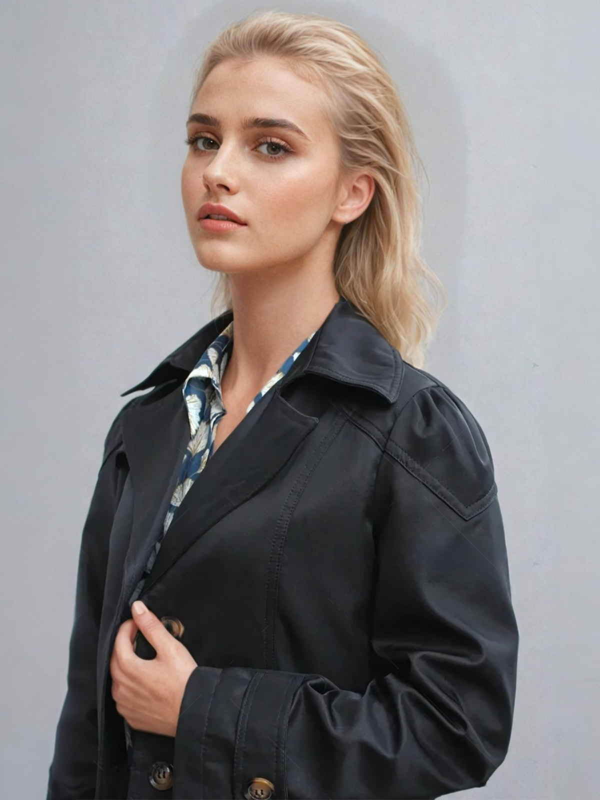 Kvinners Trench Coat Moderne Design Smigrende Passform 4