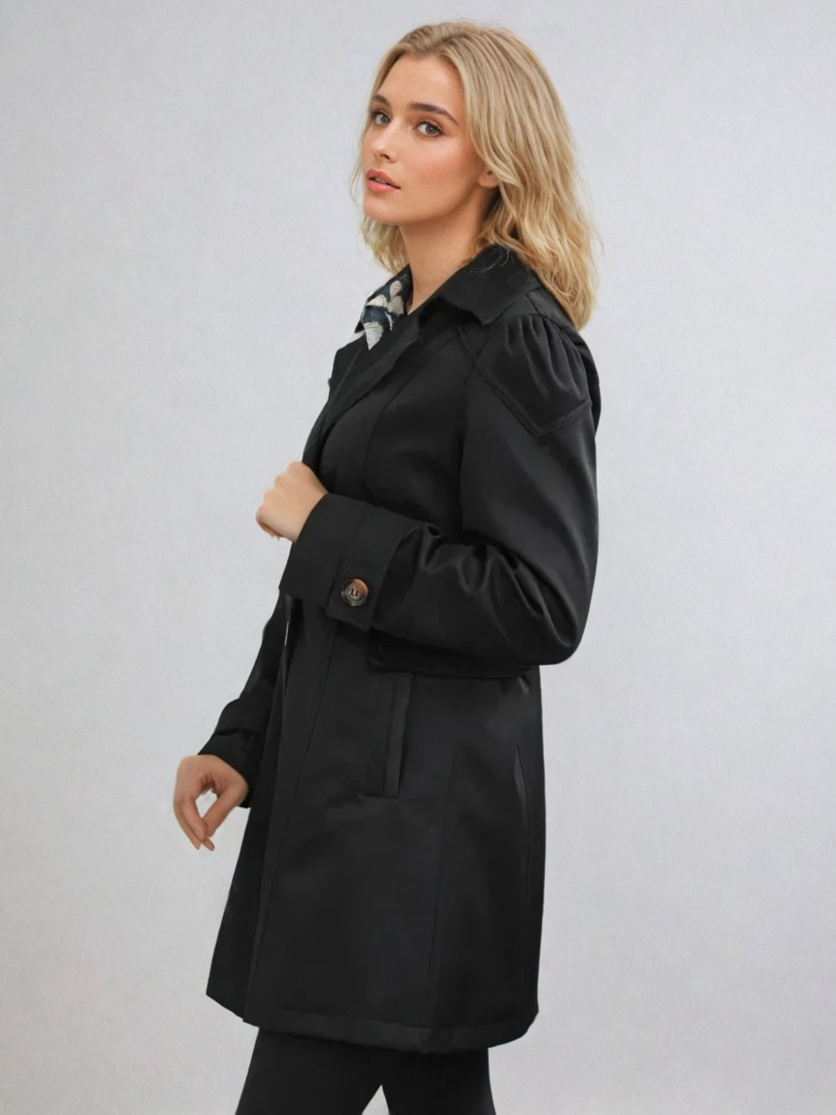 Kvinners Trench Coat Moderne Design Smigrende Passform 5