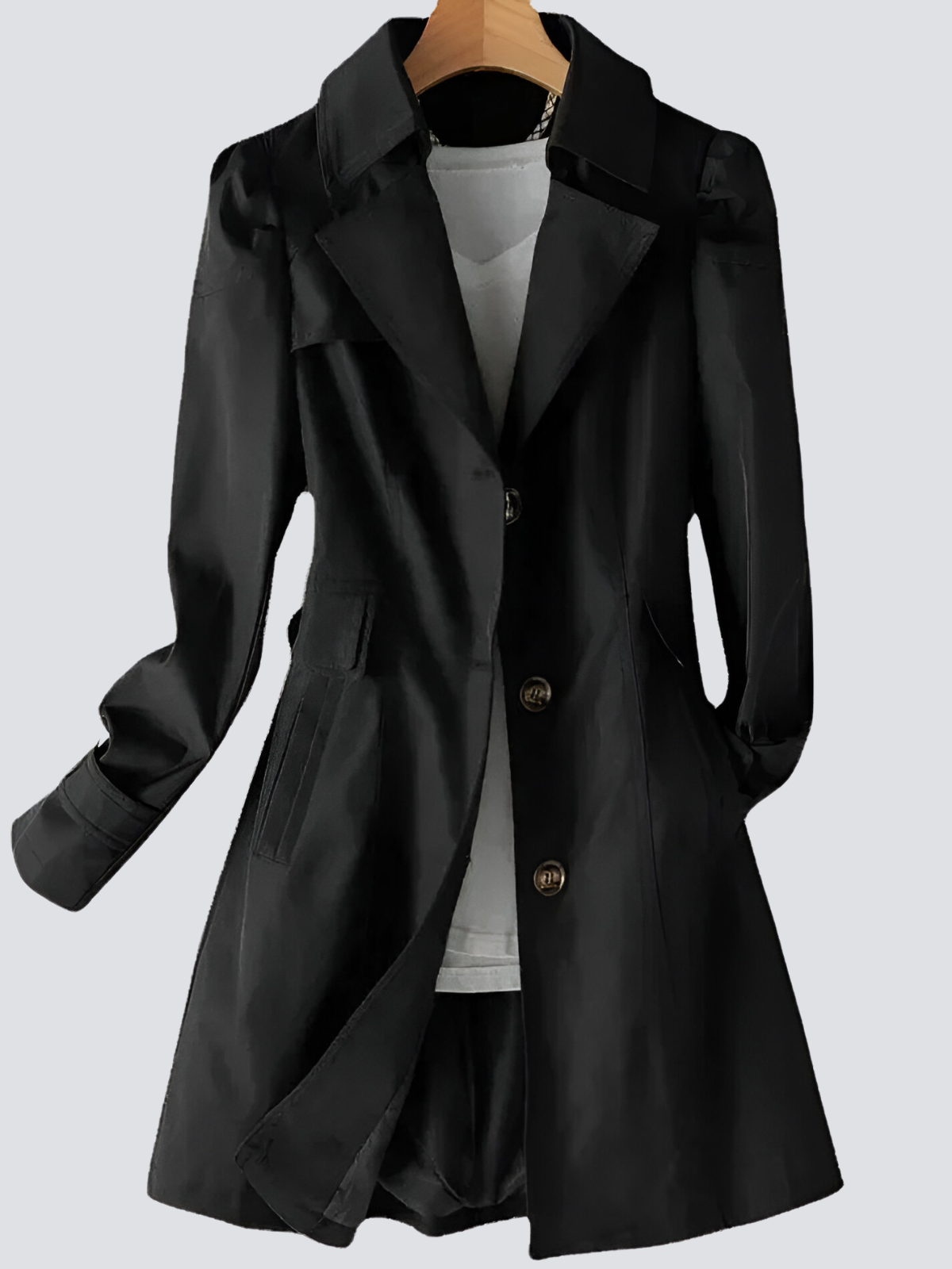Kvinners Trench Coat Moderne Design Smigrende Passform 7