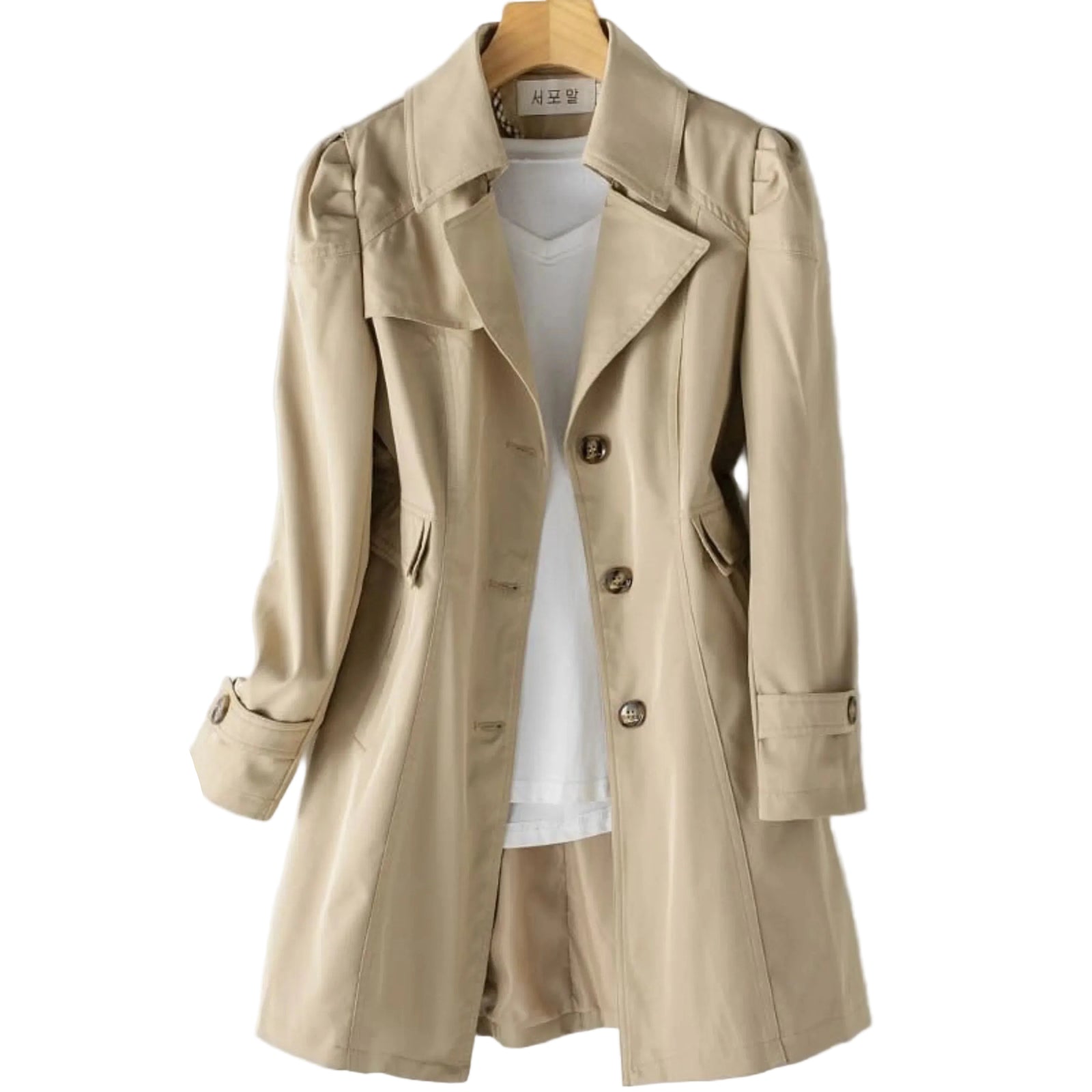 Kvinners Trenchcoat Klassisk Stil 0