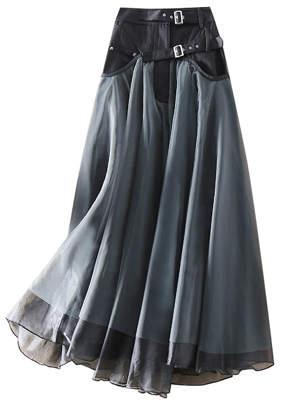 Kvinners Tulle Skjørt i Patchwork Stil 0