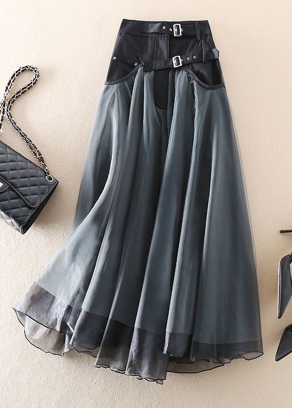 Kvinners Tulle Skjørt i Patchwork Stil 1