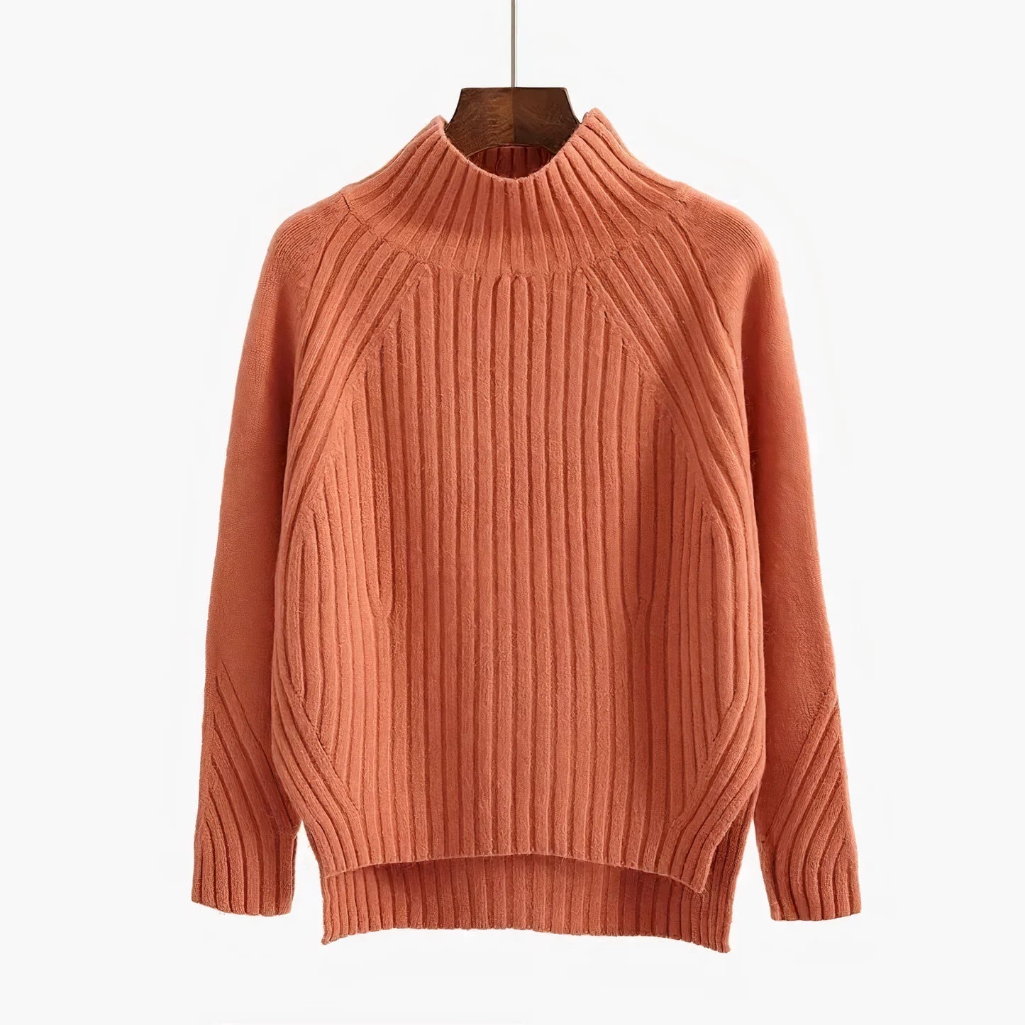 Kvinners Turtleneck Genser Klassisk Design 1