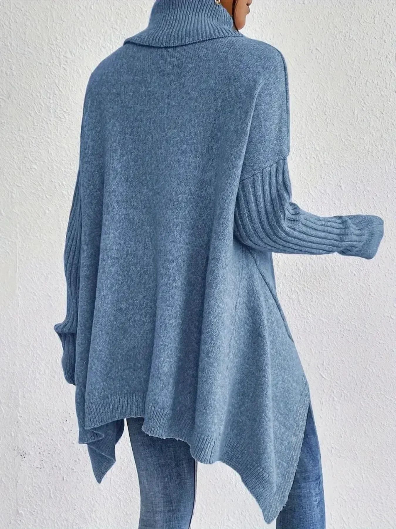 Kvinners Turtleneck Genser Overdimensjonert 1