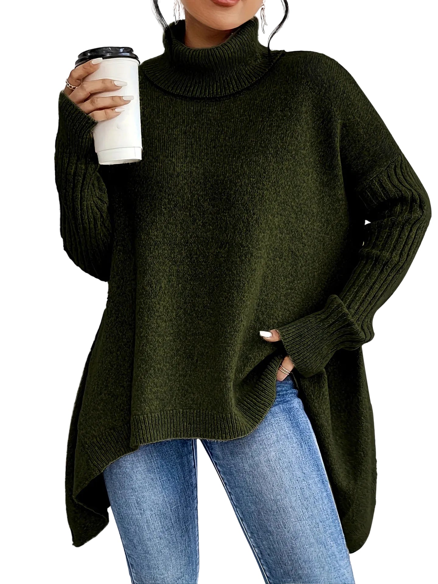 Kvinners Turtleneck Genser Vinterstil 0