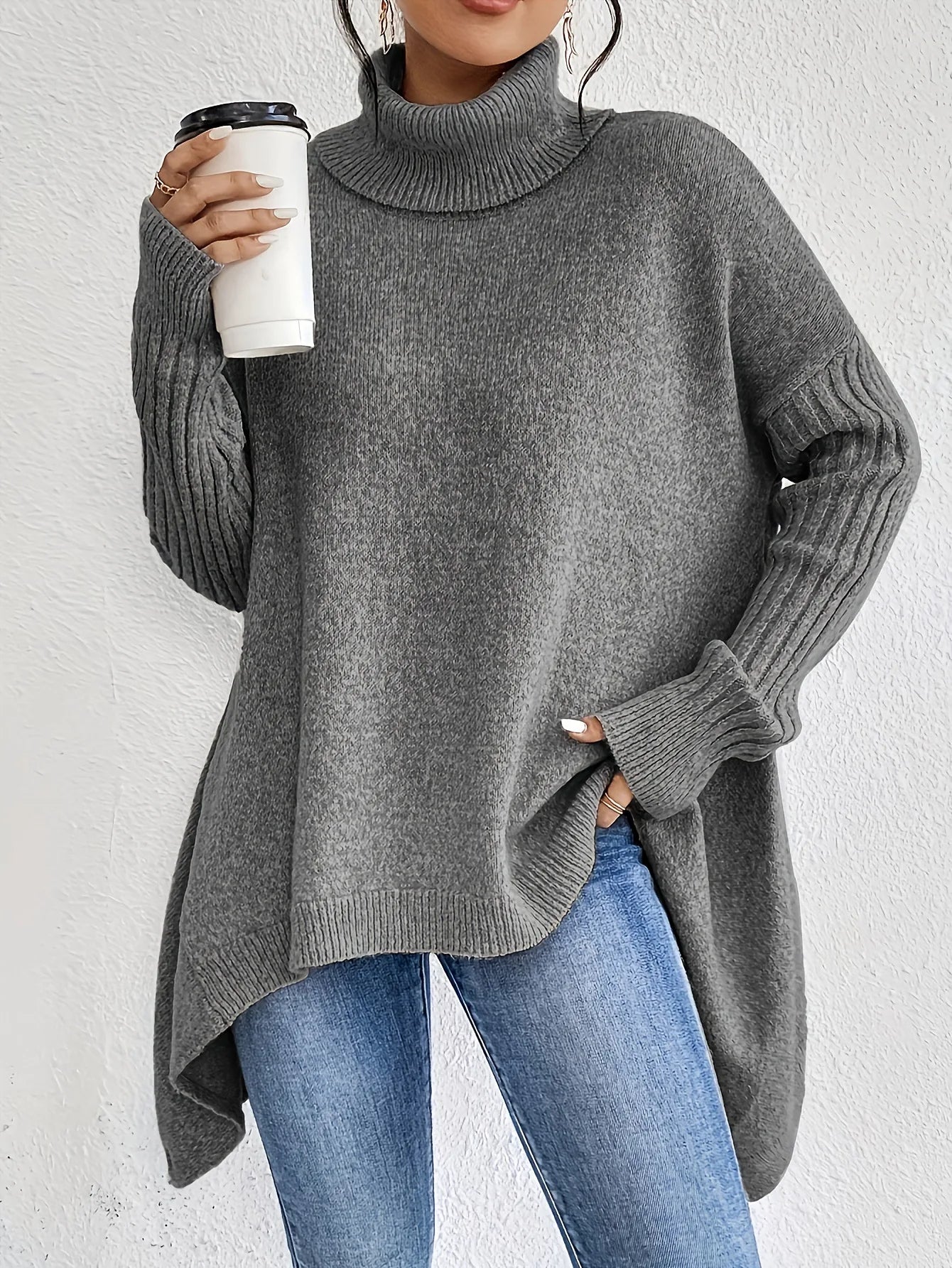 Kvinners Turtleneck Genser Vinterstil 3