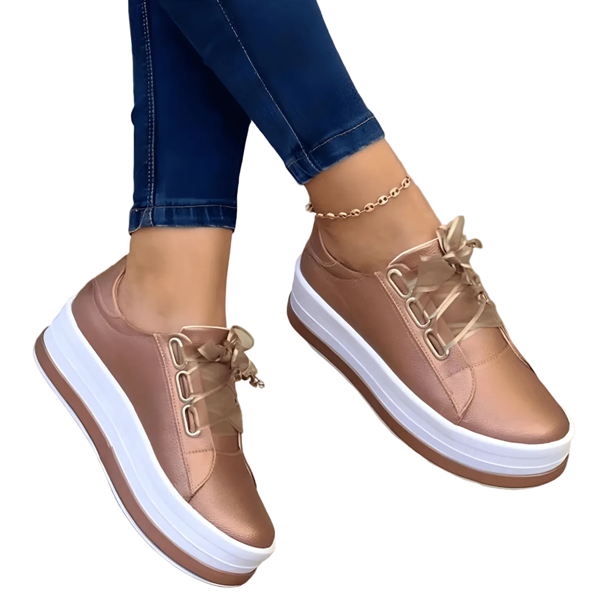 Kvinners Uformelle Sneakers med Forhøyet Såle 0