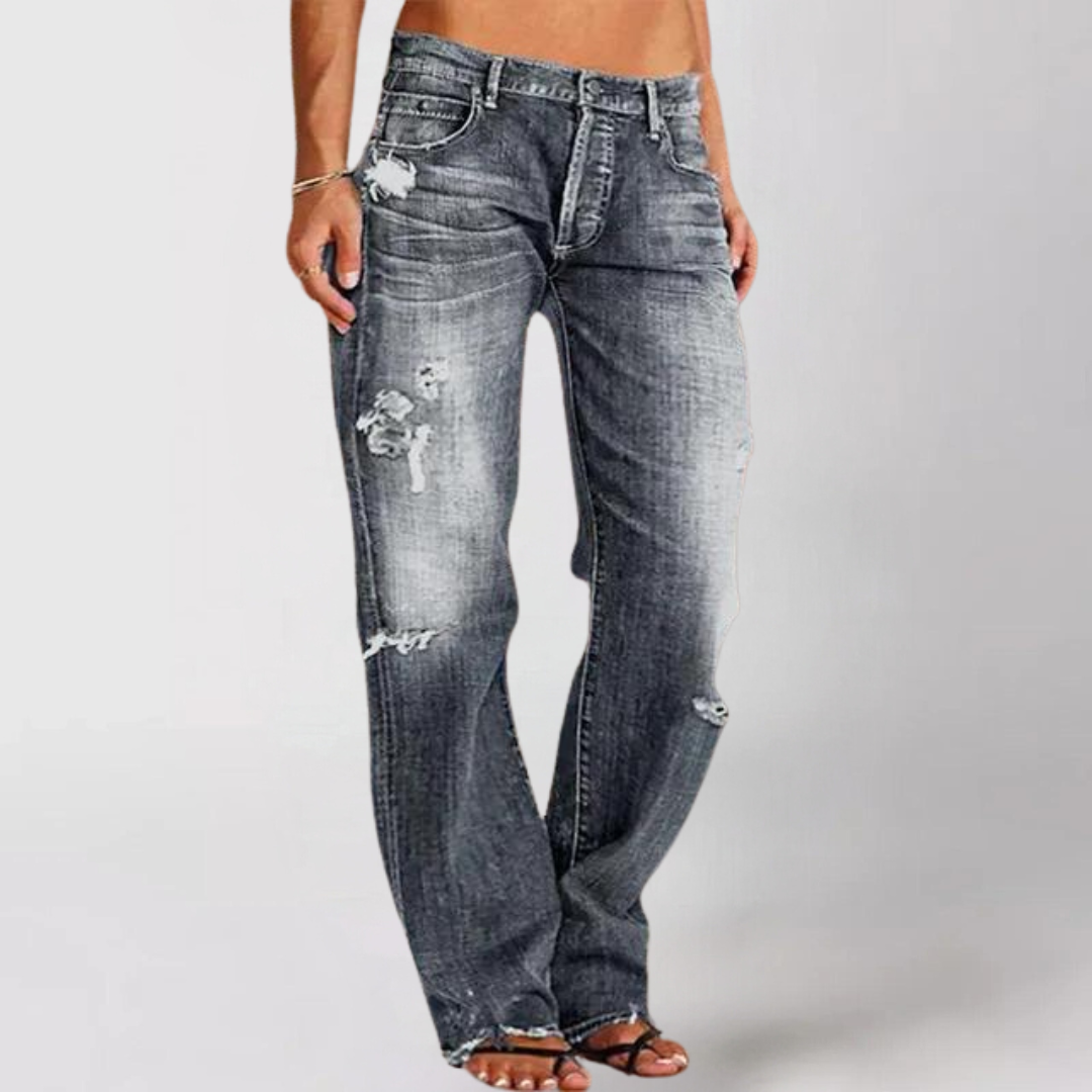 Kvinners Utsvingte Ben Denimjeans Lav Midje 3
