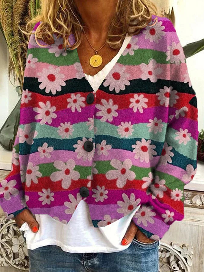 Kvinners Vintage Cardigan med Knappdetaljer 2