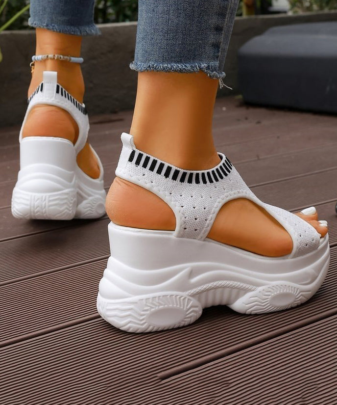 Kvinners Wedge Sandaler med Peep Toe 4